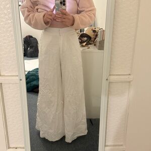 Elegant White Wide-Leg Pants
